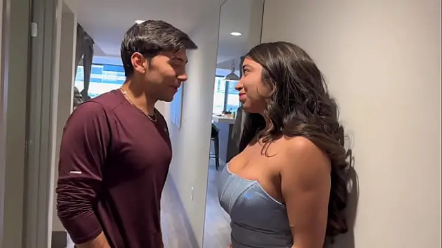 I convince my Neighbor to come into my apartment while my parents are away and I fuck him in the living room until he fills my pussy with cum&excl; Verito Aguas