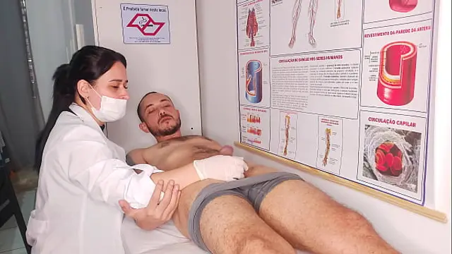 Erection in front of the nurse