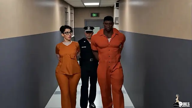 Nerdy girl gets stuffed full of fat cock in prison