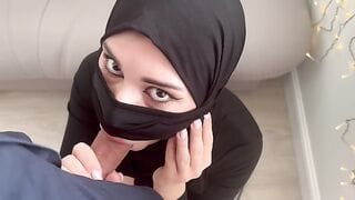 MUSLIM SLAVE IN HIJAB WAS FUCKED HARD AND CUM IN MOUTH?