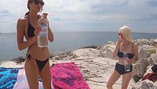 Naked Beach Day On Vacation In Croatia Enjoying Sun On Both Ingrida And Miss Pussycat