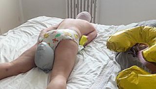 Humping My Diaper And A Unicorn Balloon Looner