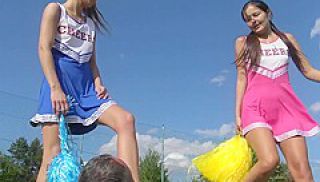 Cheerleader trampling fun by Femdom Austria