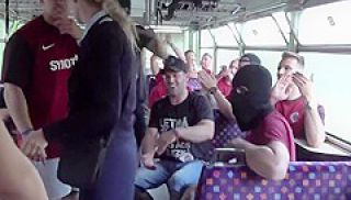 Blonde Fucked In All Holes In Group Sex On The Bus With Florane Russell
