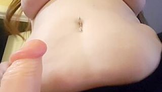 Bbw Rubbing And Slapping Dildo Cock On Soft Fat Tummy