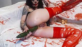 Horror Clown Girl Anal Toying