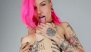 Tatooed Spic Teen With Pink Hair Hot Solo