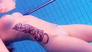 Fun Serbian Babe Katrin Privsem Swims Naked And Horny