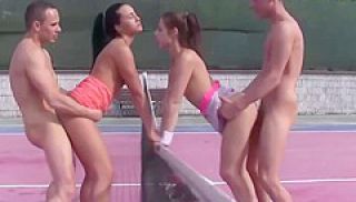 Two Tennis Chicks Screwed On The Court