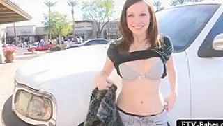 Attractive Amateur Babe Dares To Get Topless In Public