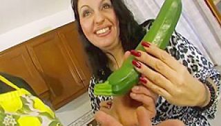 Mature Only Uses Phallic Vegetables While Cooking So She Can Shove Them Up Her Pussy