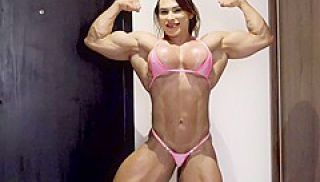 Mrs Ley, Hypertrophic Muscles Exploding Out Of Her Tiny Bik