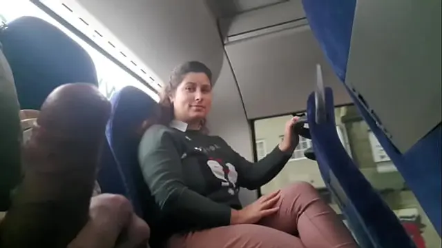 Exhibitionist seduces Milf to Suck &amp; Jerk his Dick in Bus