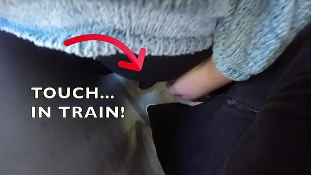 I Felt it with my Hand &vert; He wasn't Wearing Underwear inside&period; My Cuckold Lover Husband saw me Touching someone else's Dick on the Train&period; All Three of us Liked it&period;