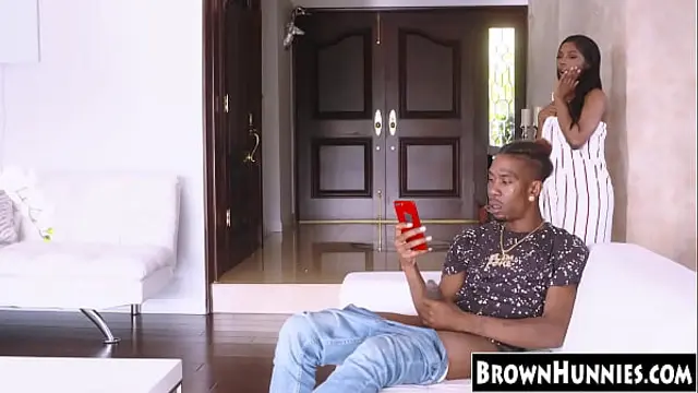 Chocolate delight Sarah Banks worshiping huge black dick